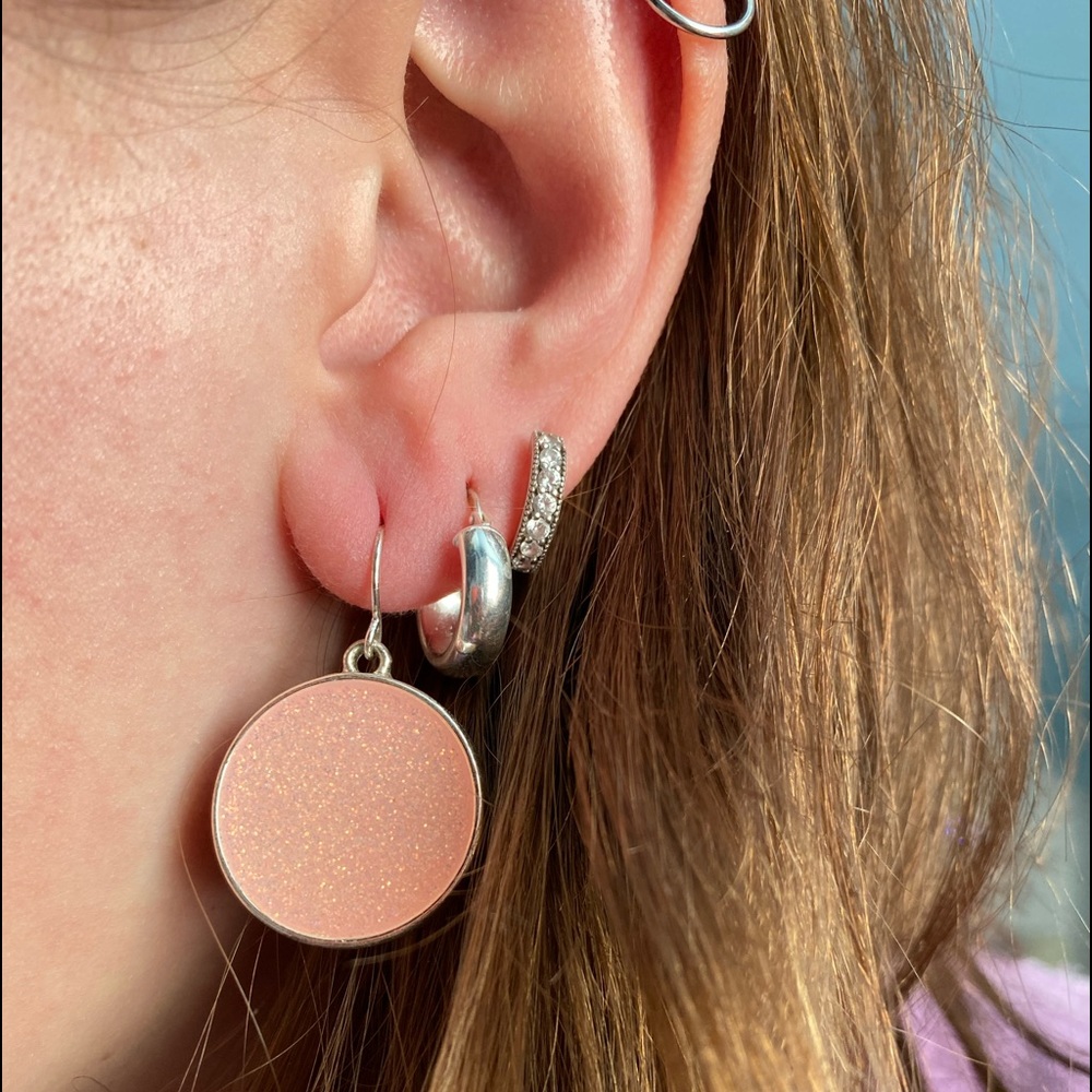 Circle disk earrings